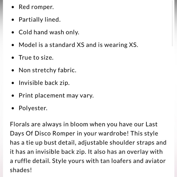 NWT! Hello Molly Last Days Of Disco Cutout Red Floral Playsuit Romper Dress S - Picture 2 of 12